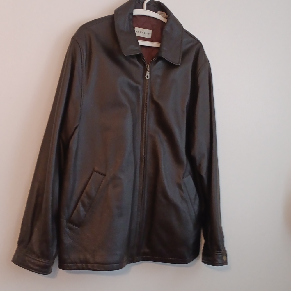 Mens Paradox  dark brown  leather  jacket,  size large